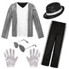 HORTYZON Kids Dance Star Costume Boys 80s Dance Costume 90s Pop Stage Outfits with Glasses Hat Gloves Halloween Cosplay Party (8