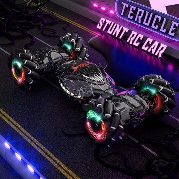 Terucle Remote Control Car, 2.4Ghz 4WD Gravity Gesture Sensing RC Cars, Monster RC Stunt Twist Car Kids Toys for 5-7 yr Boys & G