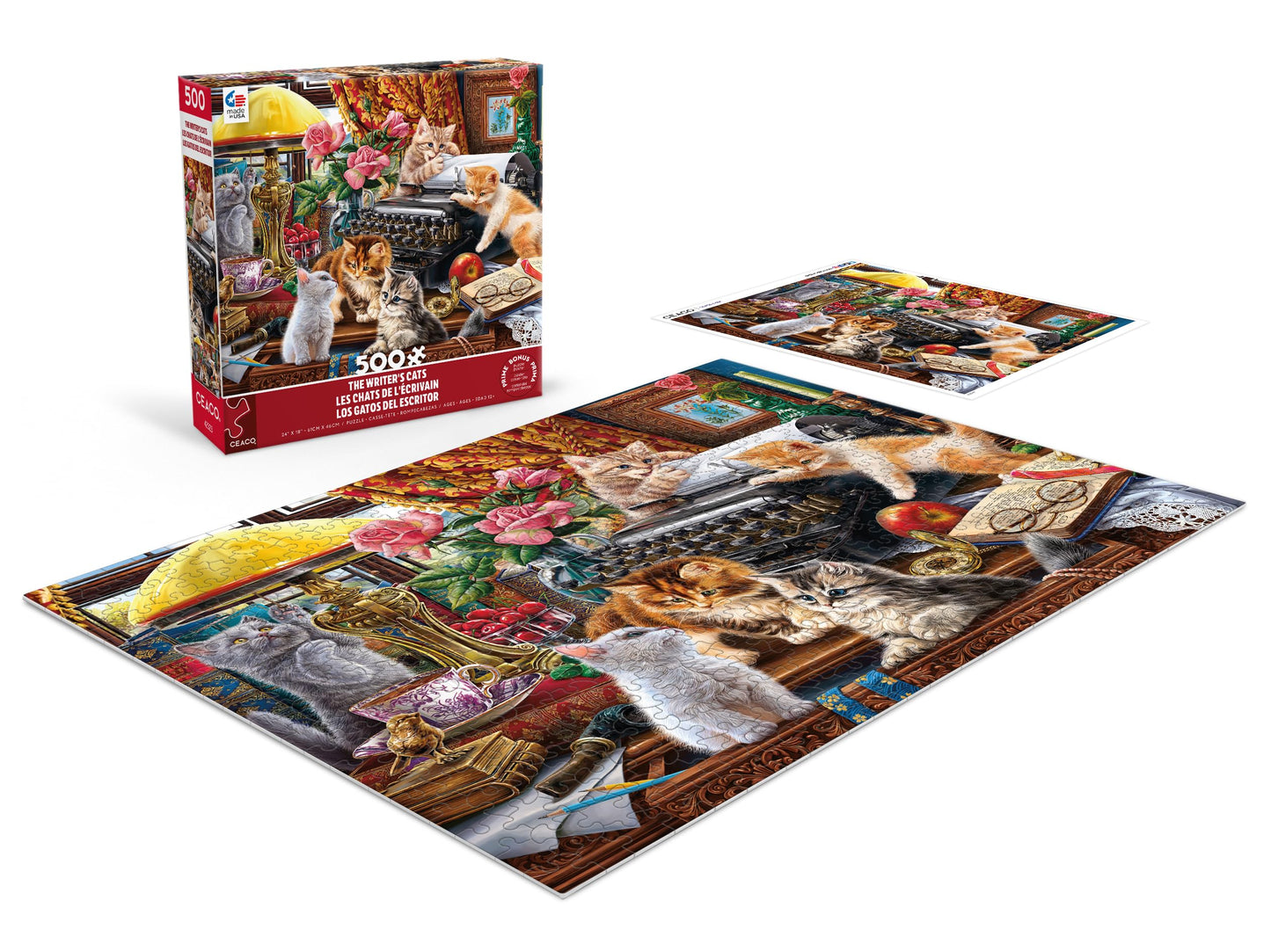 Ceaco - Paws Gone Wild - The Writer'S Cats - 550 Piece Jigsaw Puzzle