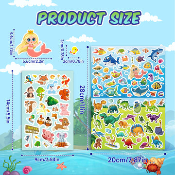 3200+PCS Stickers for Kids, 102 Sheets Cartoon Animal Sticker for Toddlers, Reward Cute Stickers 18 Theme for School Teachers St