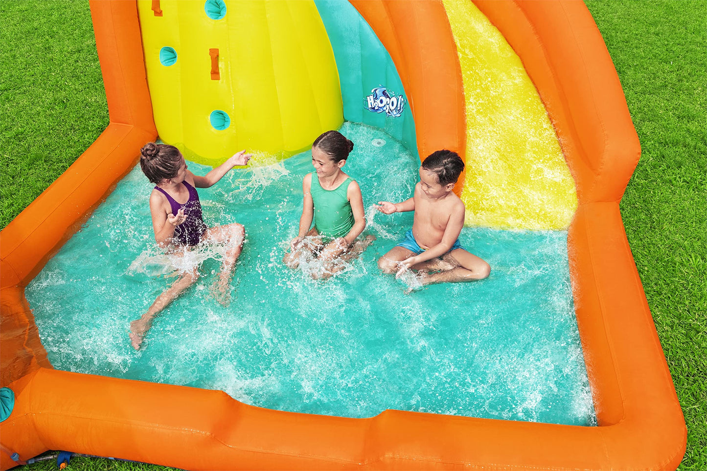 Bestway H2Ogo! Canopy Cove Mega Outdoor Water Park | Features Water Slide, Shaded Canopy, Water Cannons, Climbing Wall | Great For Kids Ages +5