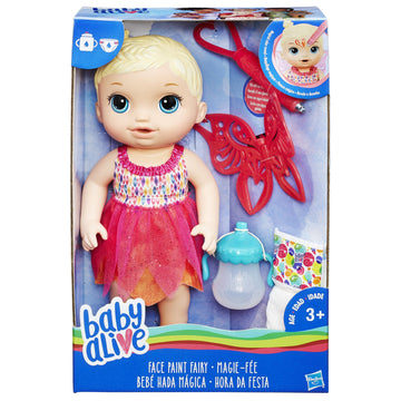 Baby Alive Face Paint Fairy Doll, Blonde, Pink, Model B9723, Plastic Material
