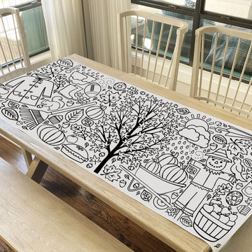 Tiny Expressions - Giant Coloring Posters Or Table Covers | Extra Large 30' X 72' Inches | Paper Banner Or Tablecloth For School Parties | Huge Coloring Activity Pages For Kids Or Adults (Fall Coloring Poster)