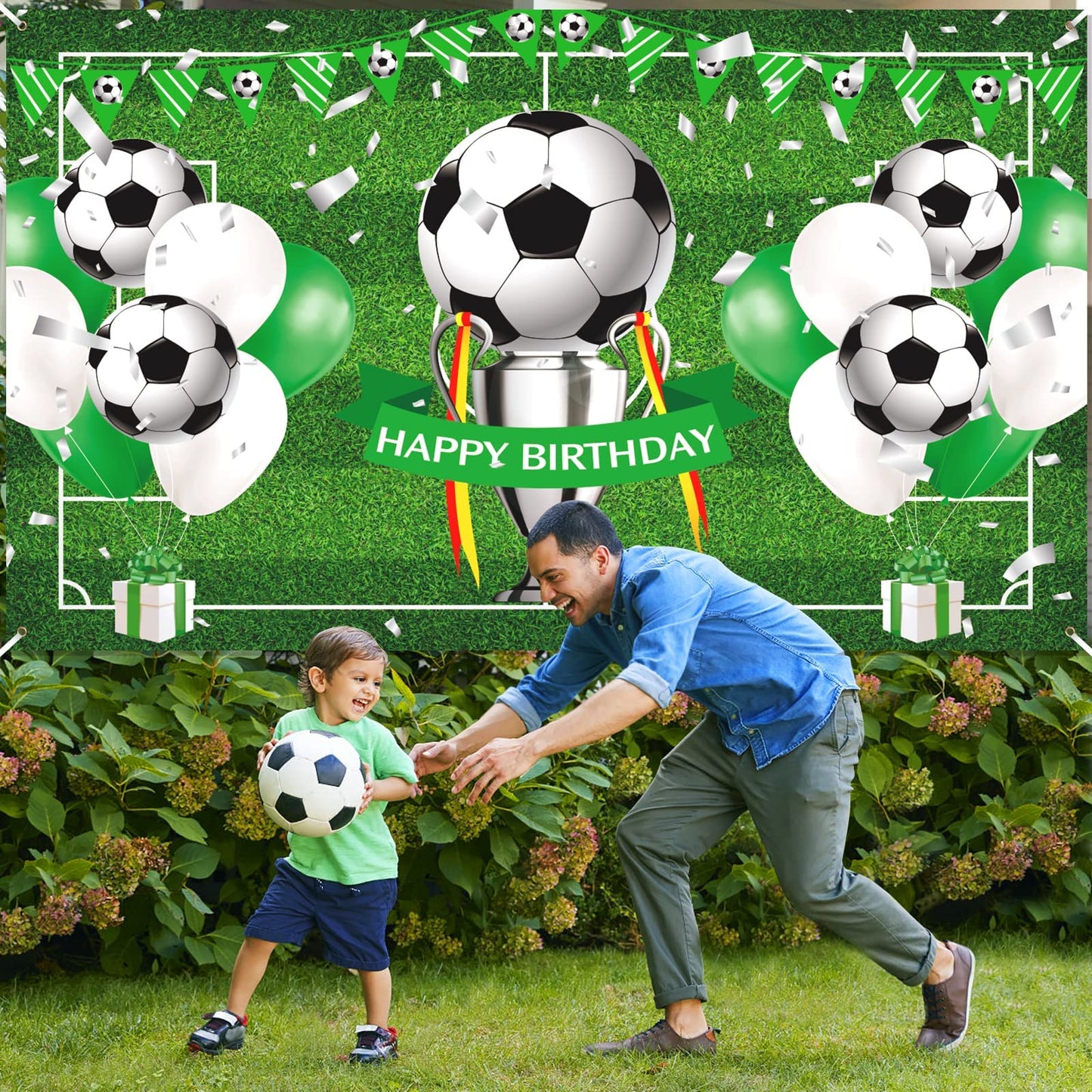 Soccer Birthday Party Decorations Soccer Happy Birthday Banner For Boys Teens Large Sport Themed Birthday Banner For Soccer Football Birthday Anniversary Holiday Party Supplies