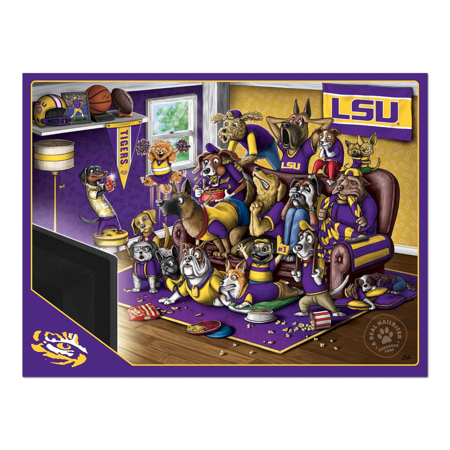 Youthefan Ncaa Lsu Tigers Purebred Fans 500Pc Puzzle - A Real Nailbiter