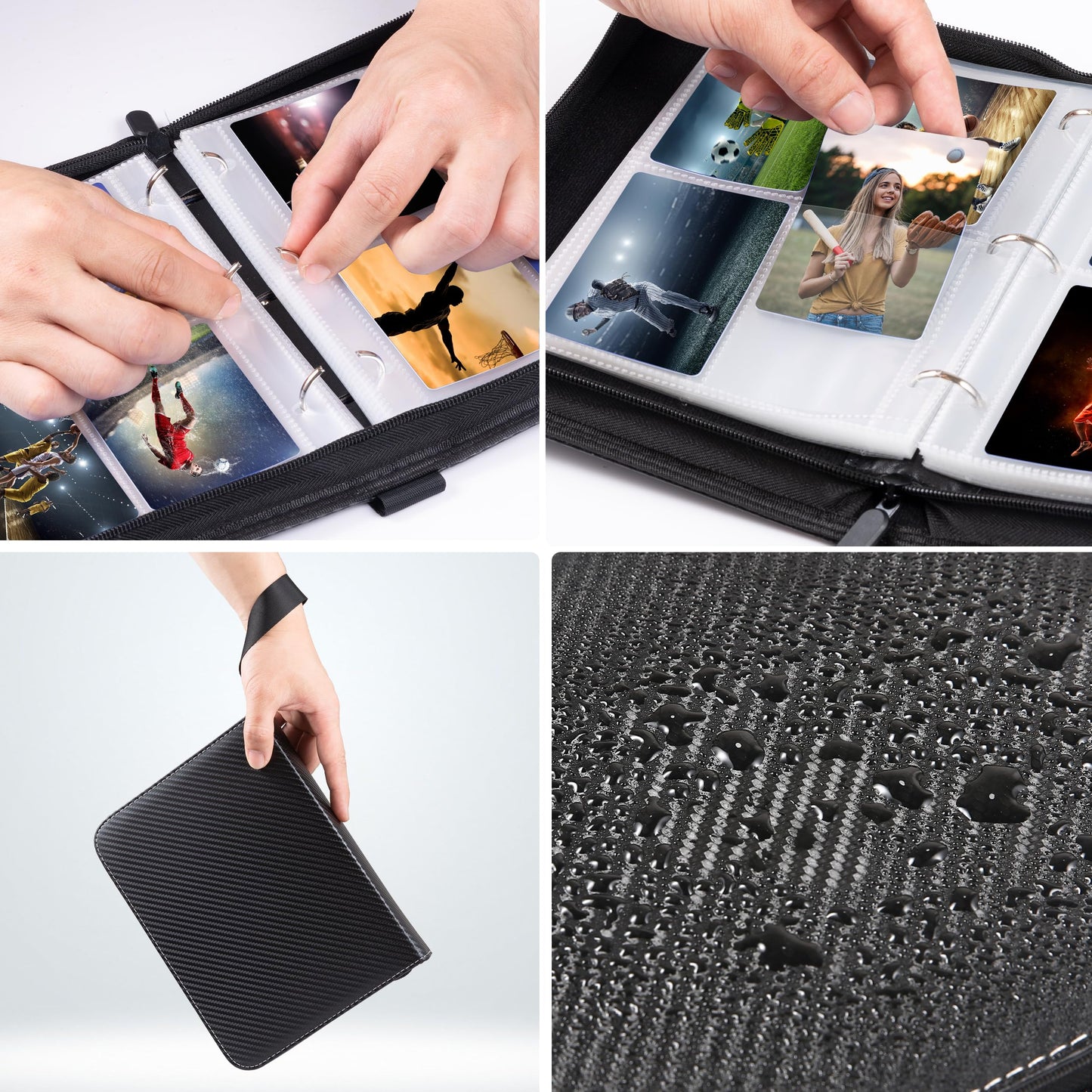 Wot I Trading Card Binder, 400 Pockets Card Binder Sleeves With Zipper, Double Sided Pockets Card Holder Carry Card Case For Bas