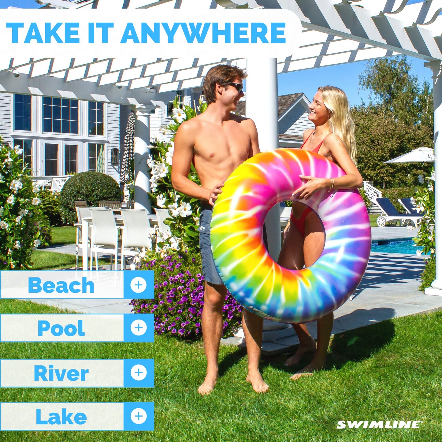 Swimline - 36.5 Inch Spiral Tie Dye Ring (90559)