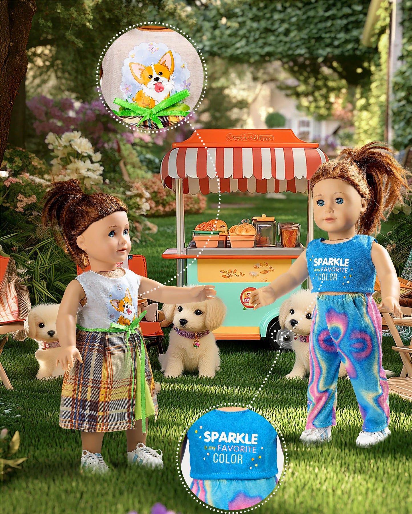 American 18-Inch Doll Clothes, 8 Sets Doll Clothing And Accessories For 18 Inch Doll, Baby Doll Dress Up Toys For Girls Kids