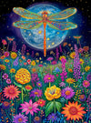 Cross & Glory 1000 Piece Jigsaw Puzzle - Lunar Symphony Dragonfly, 20x27 Inches, Durable Cardboard, Vibrant Nighttime Artwork