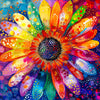 Bgraamiens Puzzle-Colorful Rainbow Pointillisme Gerber Flower Jigsaw Puzzle 1000 Pieces Puzzles For Adults,Flower Artwork For Adults,Color Challenging Puzzle