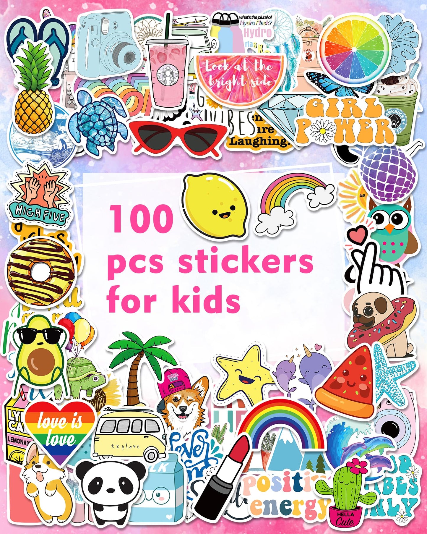 Bekayshad Stickers For Water Bottles, 100 Pack/Pcs Cute Vsco Vinyl Aesthetic Waterproof Stickers Laptop Hydroflask Computer Stickers For Teens Kids Girls