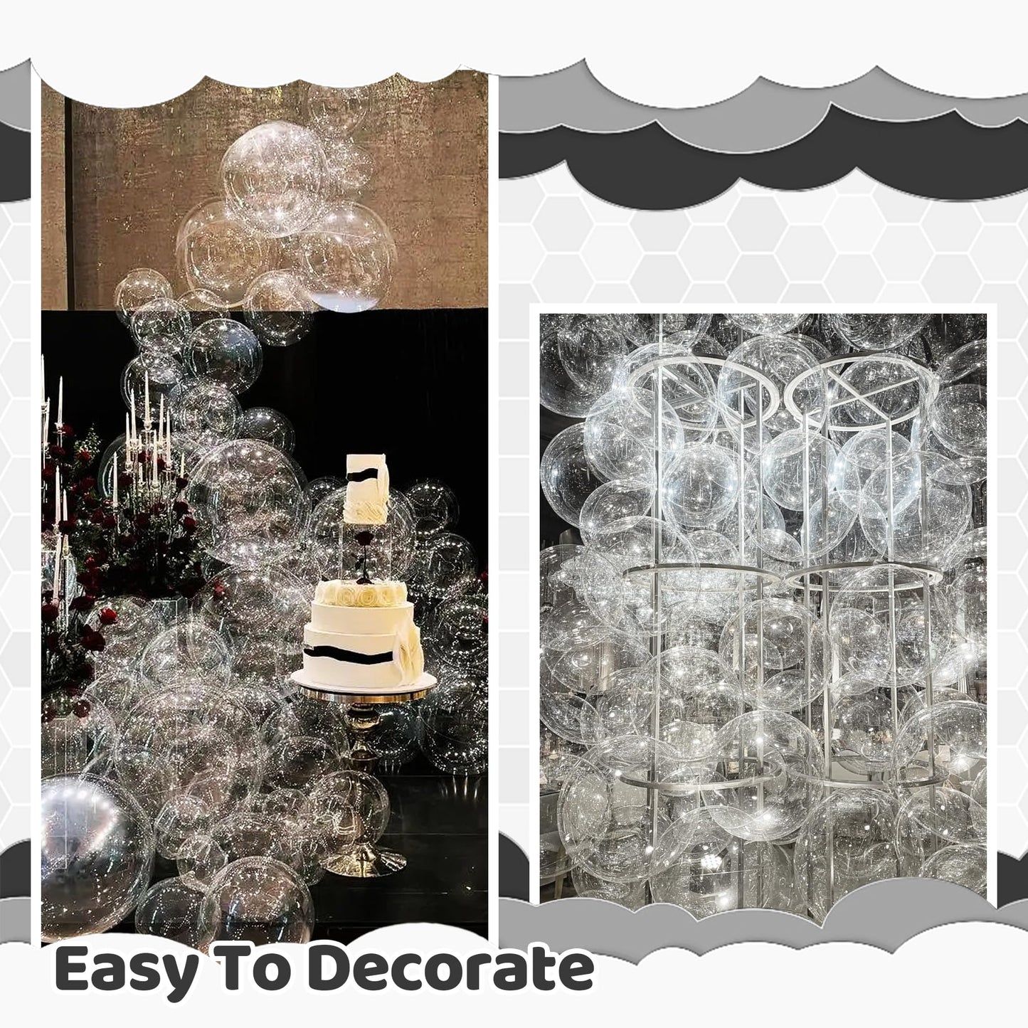 170 Pieces Clear Balloons Different Sizes 5 10 12 18 Inch Clear Balloon Arch Clear Round Balloons Clear Balloon Arch For Birthda
