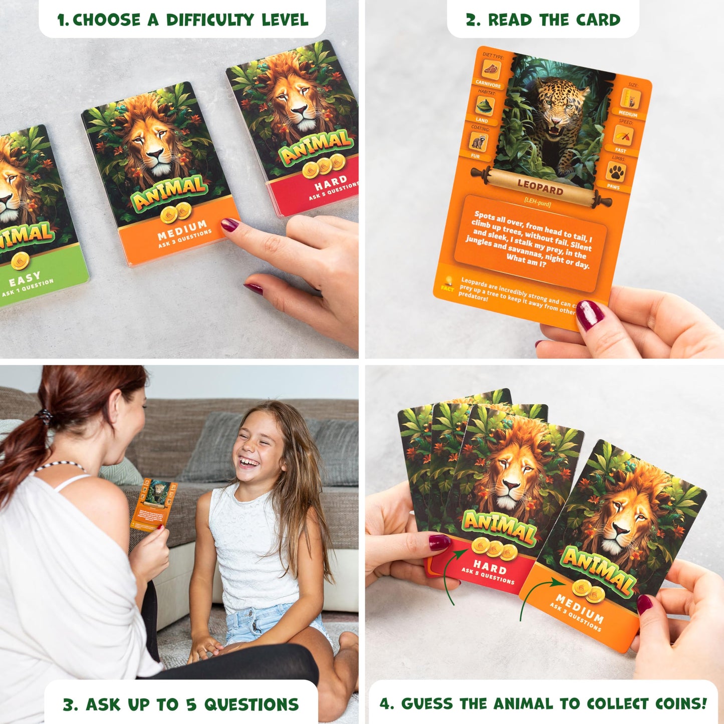 Guess The Animal - Educational Animal Guessing Game For Kids & Family - Fun Indoor & Car Childrens Game For Learning Animals, Pe