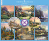 Ceaco 8 in 1 Multipack Jigsaw Puzzles - Thomas Kinkade - (2) 300, (4) 550, (1) 750, (1)