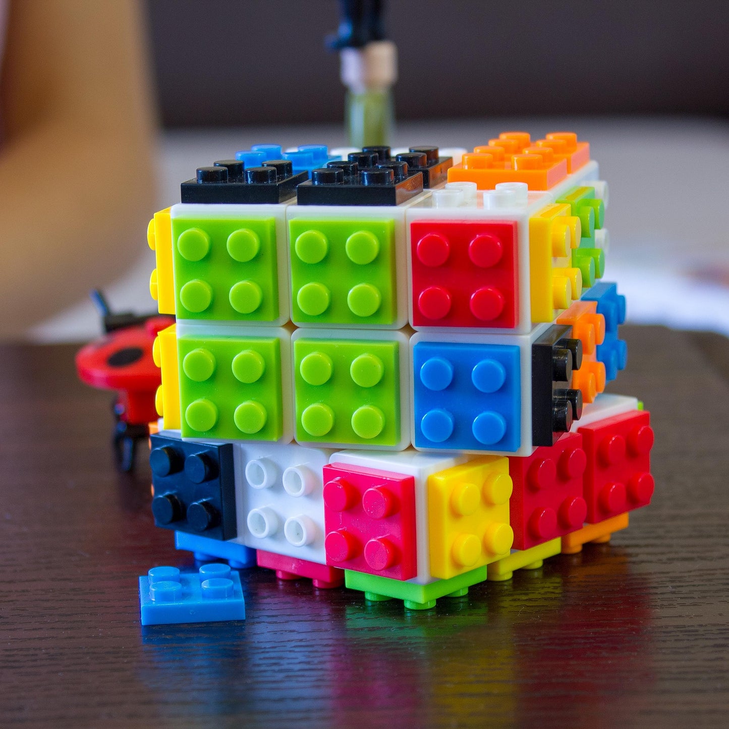 TOYAMBA Brick Cube with Building Blocks Mini Toy Included Compatible with Lego Cube Inspired by Rubix Cube for Kids - Educational Toy (White)