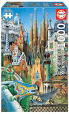 Educa Gaudi Collage Miniature Puzzle - 1000 Piece Cardboard Model 11874