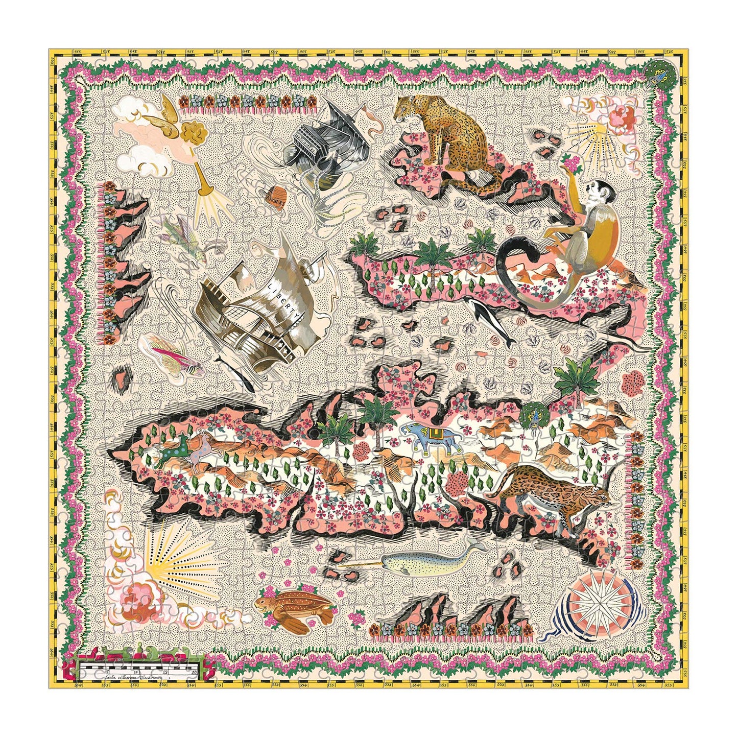 Liberty Maxine 500 Piece Double Sided Puzzle With Shaped Pieces From Galison - Featuring Liberty'S Iconic Floral And Graphic Pri