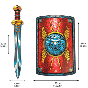 Liontouch Roman Legionary decorative replica blade & Shield | Historical Combat Toy Set for Childrens Pretend Play As A Soldier in Ancient Rome | Safe & Battle protective covering for Dress Up & Gladiator Costumes for Kids