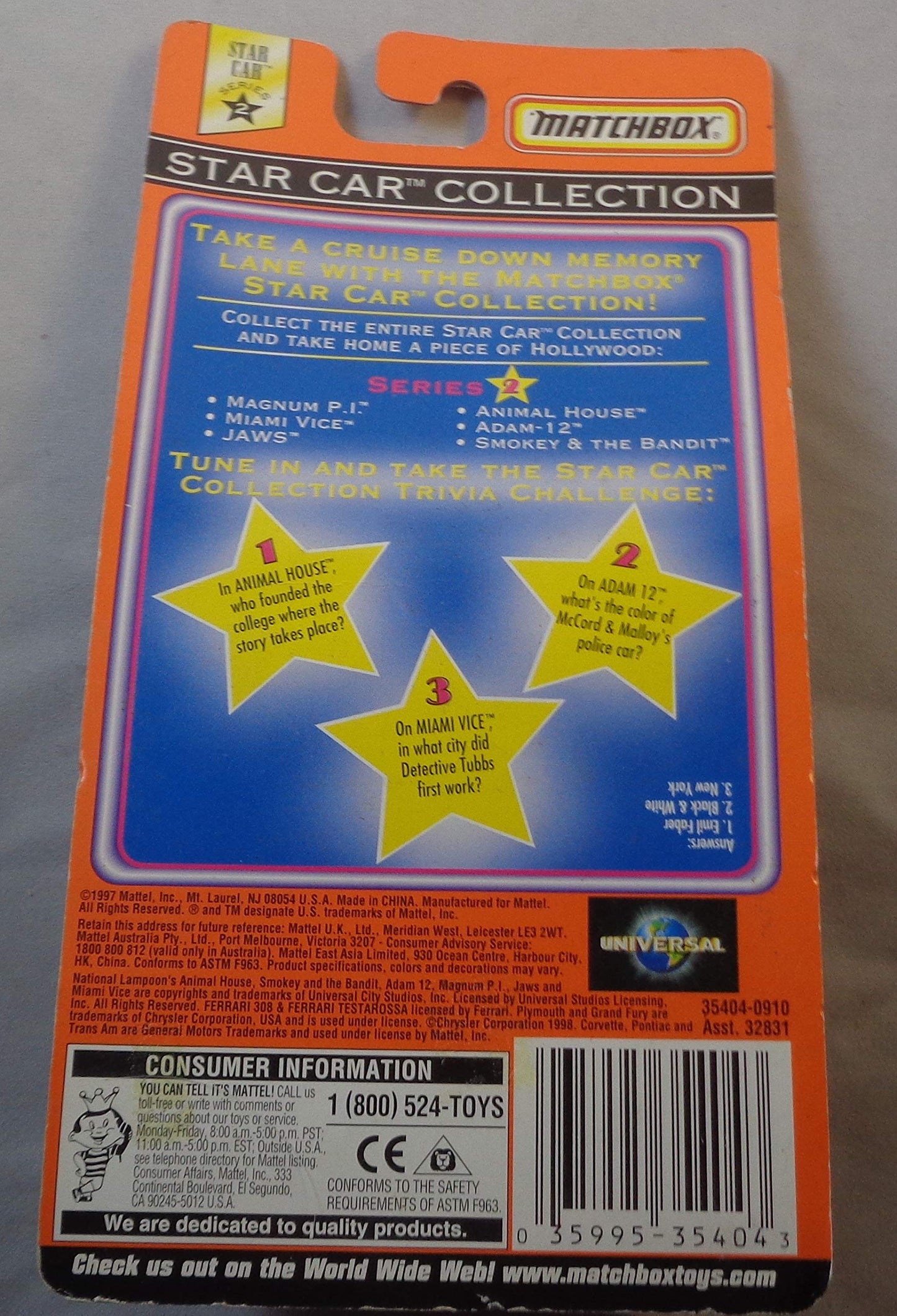 Matchbox Star Car Collection Miami Vice Special Edition