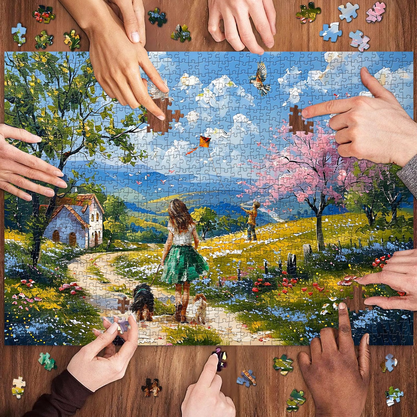 Tangcomplete - Country Life Puzzles For Adults 1000 Pieces, Jigsaw Puzzles For Adults 1000 Piece, Challenging Game Toys, Impossi