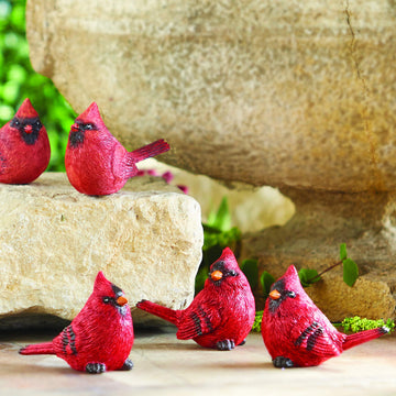 Raz Imports Set Of 3 Resin Cardinal Figurines, 3'