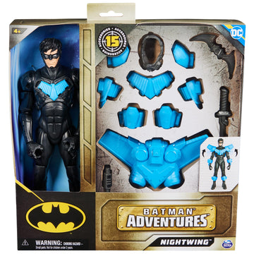 DC Comics Batman Adventures Nightwing Action Figure 15 protective covering Accessories 17 Points of Articulation 12-inch Super Hero Kids Toy for Boys & Girls