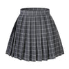 Womens Plaid Flared British High School Pleated Skirts (4Xl,Grey White)