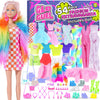 54 Pcs Extra Trendy Doll Clothes & Accessories Set With Doll 11.5 Inch | Girls Gift For Ages 5-7, Kids Toys For 3, 4, 5, 6, 7, 8