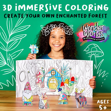 Creativity For Kids Wonder Worlds 3D Coloring Craft Kit: Enchanted Forest - Coloring Craft Kit For Kids, Diy Kit For Girls And Boys, Kids Gifts For Ages 5-8+