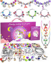 Redtwo 200 Pcs Charm Bracelet Making Kit, Friendship Jewelry Making Supplies Unicorn/Mermaid/Birthday Gifts Toys For Teen Girls