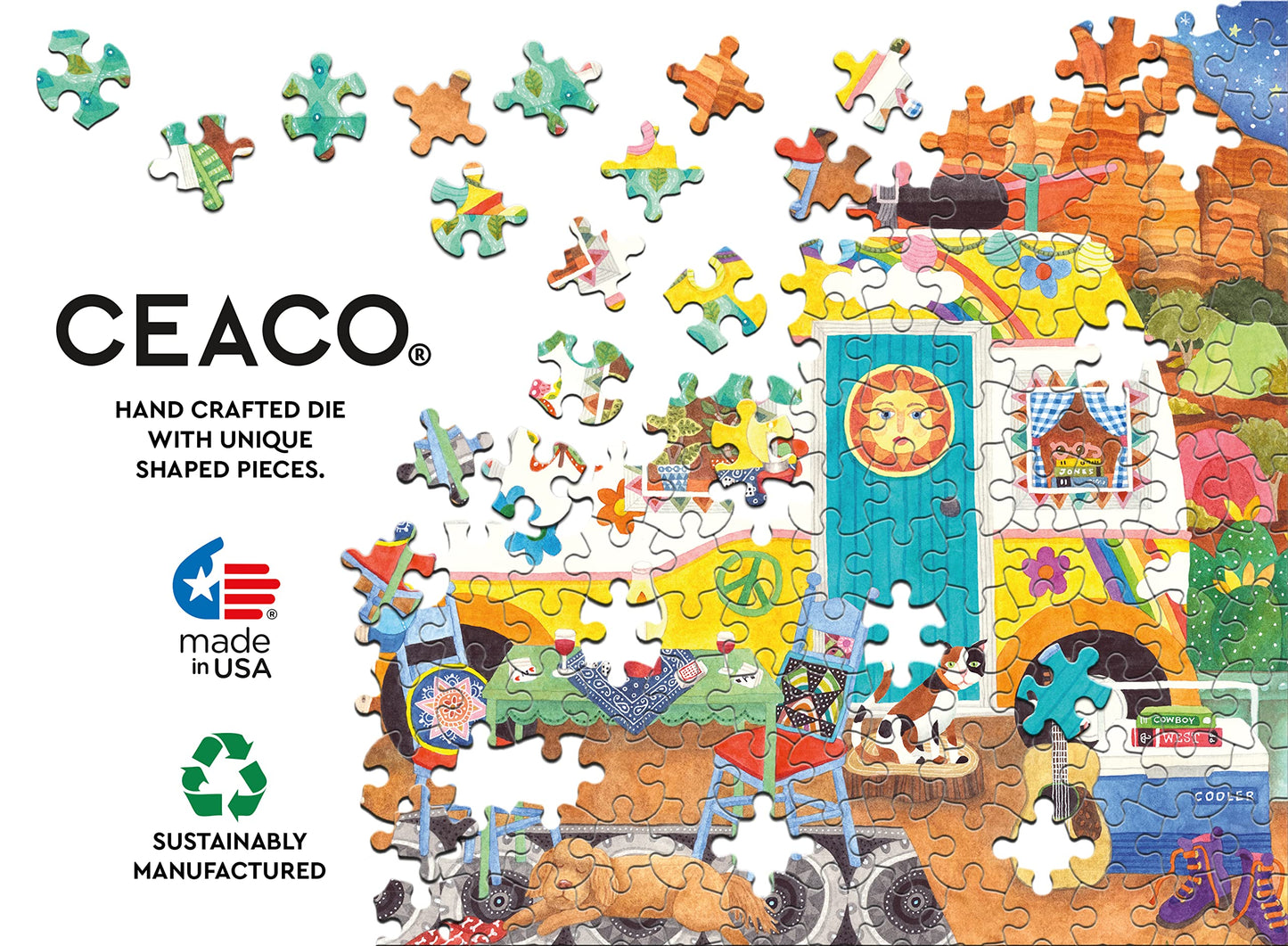 Ceaco - Happy Camper - Canyon Camper - Oversized 300 Piece Jigsaw Puzzle