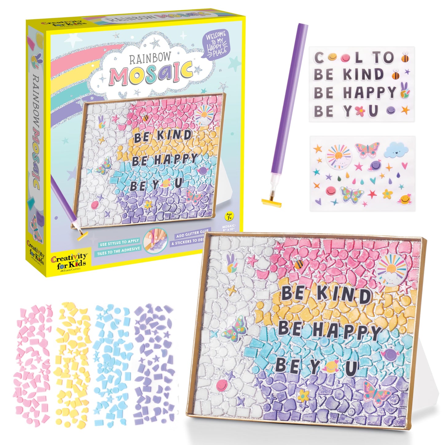 Creativity for Kids Rainbow Mosaic Craft Kit: Valentine Craft Kit for Kids, Gifts for Girls and Boys Ages 710+, Diamond Paintin