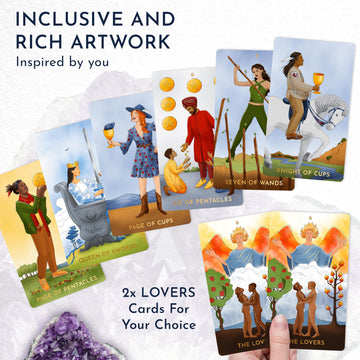 Ryve Awaken Tarot Cards Borderless With Guide Book - Modern Tarot Deck Inspired By The Rider Waite Tarot Deck - Tarot Cards For Beginners And Professionals, Beginner Tarot Decks With Guidebook