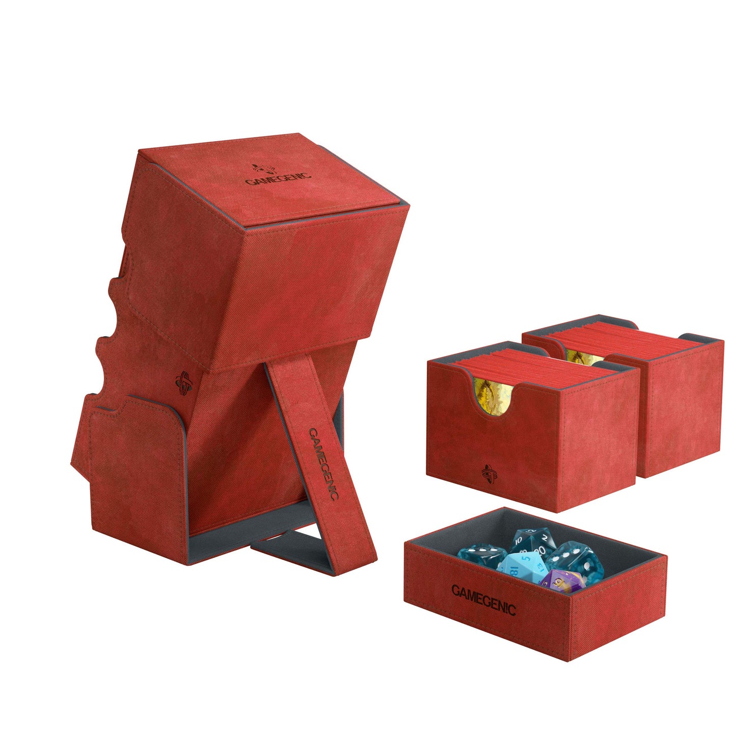 Gamegenic Card Deck Box - Deck Convertible Red 200Ct – Durable And Sturdy Tcg, Ocg Card Storage – Compatible With Pokemon Yugioh Commander And Mtg Magic: The Gathering Cards