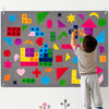 WATINC 64Pcs Preschool Shapes Teaching Felt Board Story Set 3.5 Ft Colorful Montessori Teacher Aide Tangrams Storytelling Flanne