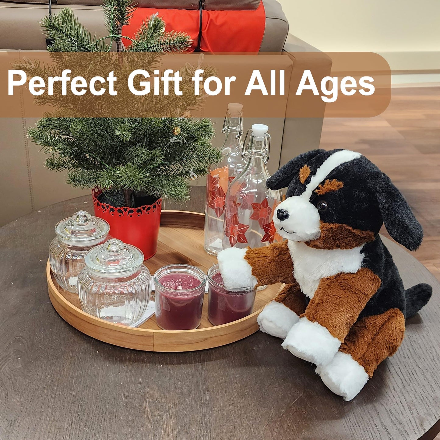 Weigedu Bernese Mountain Dog Stuffed Animals Puppy Plush Toys For Boy Girl Kids Gift Birthday, 12 Inches