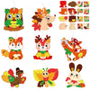 WATINC 123pcs Fall Craft Kits for Kids, Cute Animals Hanging Ornaments DIY Maple Leave Sticker Crafts with String, Fall Autumn T