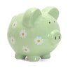 Child To Cherish Ceramic Piggy Bank For Girls, Daisy Green
