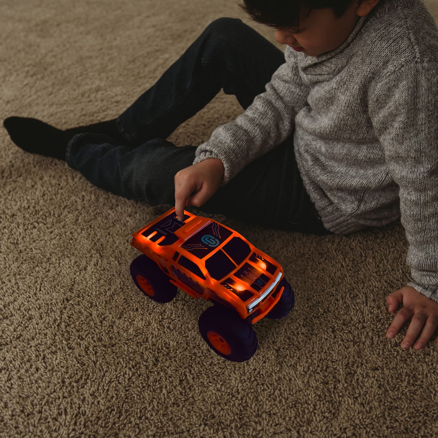 Maxx Action Monster Truck - Motorized Orange Truck with Lights & Sounds for Boys and Girls 3+, Model 320441, Plastic Material