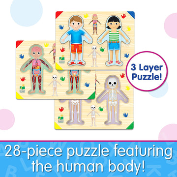 The Learning Journey: Lift & Learn Inside Of Me – Human Body Layered 28 Piece Jigsaw Puzzles- Montessori School - Learning Educational Toy For Baby - Kids Ages 3 And Up Non-Toxic & Bpa Free