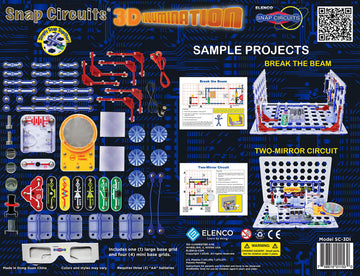 Snap Circuits 3D Illumination Electronics Exploration Kit | Over 150 Stem Projects | Full Color Project Manual | 50 Parts | Stem