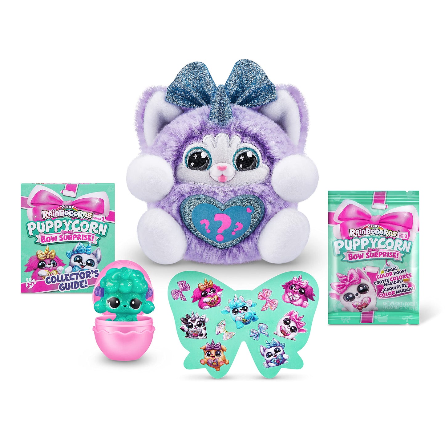Rainbocorns Puppycorn Surprise Series 3 (Husky) By Zuru, Collectible Plush Stuffed Animal, Surprise Egg, Sticker Pack, Slime, Dog Plush, Ages 3+ For Girls, Children