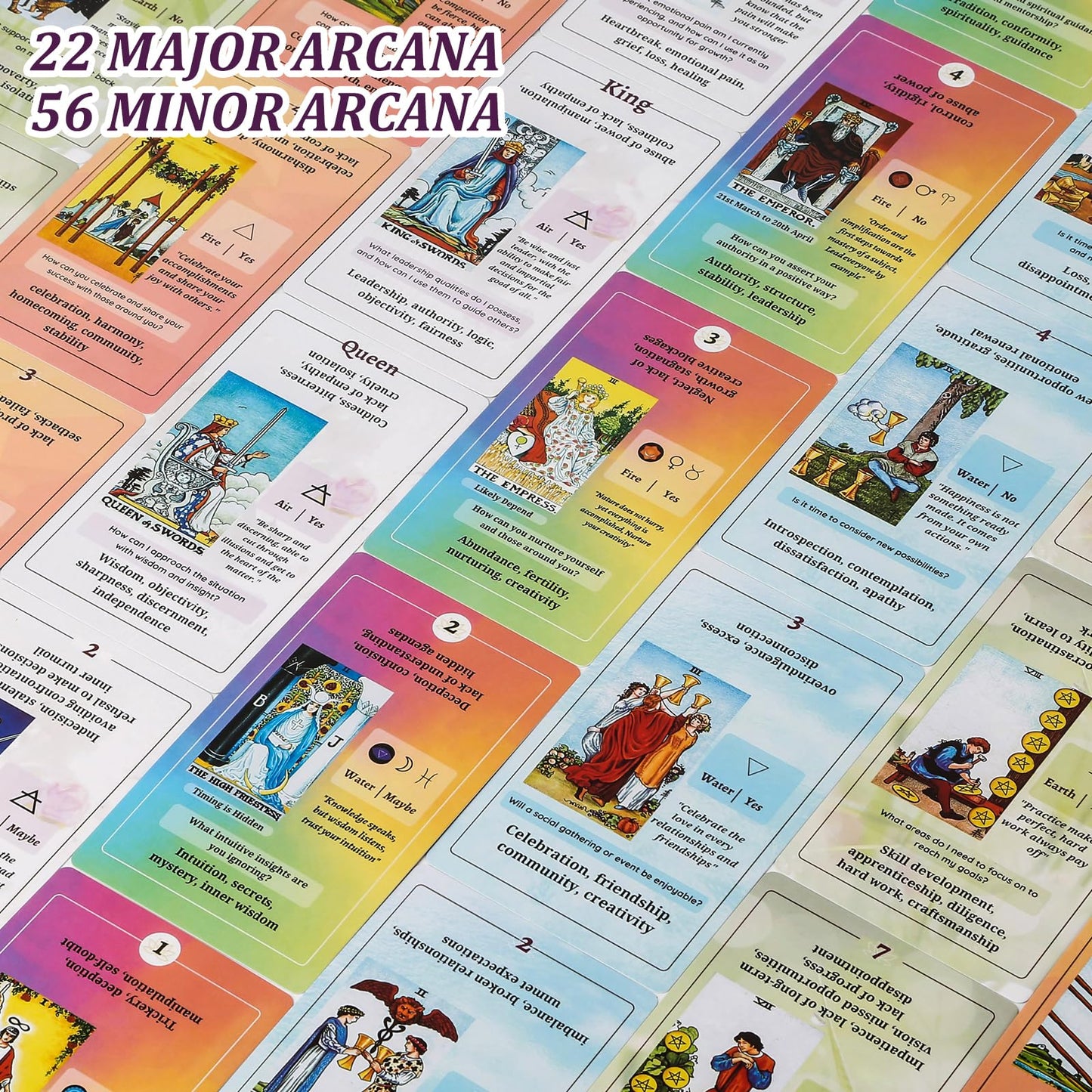 Fofeadm Tarot Cards For Beginners With Guide Book, Classic Tarot Cards With Meanings On Them, Tarot Decks For Tarot Learners