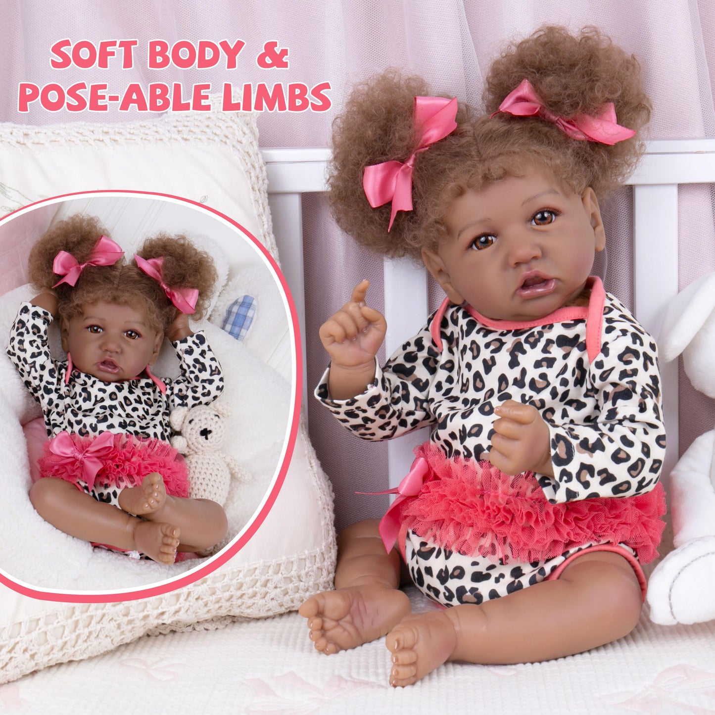 Milidool Black Reborn Baby Dolls Girl Lifelike Weighted African American Newborn Girl Dolls 20 Inch Realistic Baby Dolls That Lo