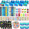 Joyvorite 144 Pcs Under the Sea Party Favors Set with Keychains Slap Bracelet Scratch Art Tattoo Stickers Wristbands Treat Boxes