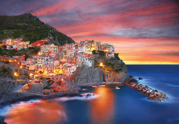 Clementoni 39647 Jigsaw Puzzle Manarola - 1000 Pieces, Multicolor Cardboard, Made in Italy for Adults