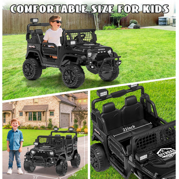 YunTopKids 24V Ride on Toys for Big Kids, 2 Seater Ride on Jeep Car with Remote Control, 800W Power Car Wheels 24 Volt Big Truck