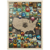 MyPuzzle 63 American National Parks: Collage Map Vintage Poster - enhanced 1000 Piece Jigsaw Puzzle for mature-themeds
