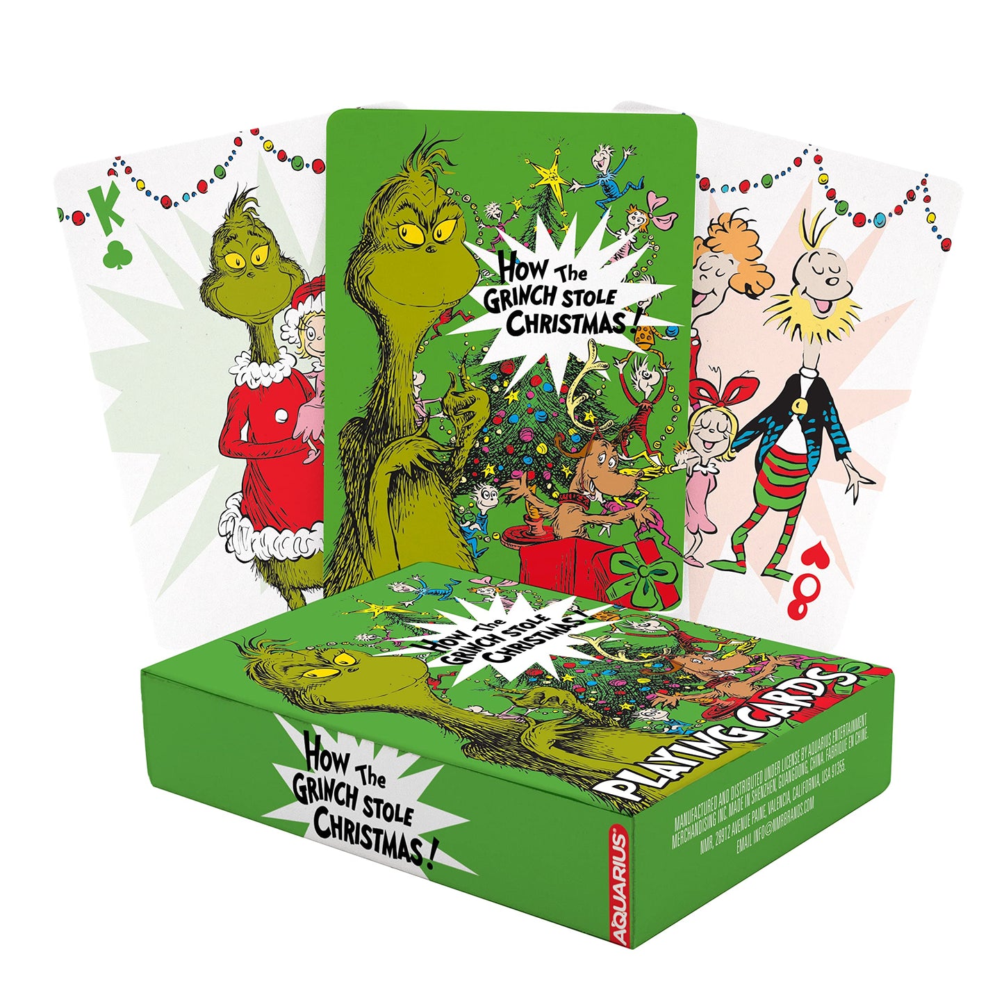 Aquarius Grinch Playing Cards – Deck Of Cards For Your Favorite Card Game-Officially Licensed Ginch Merchandise & Collectibles-Poker Size W Linen Finish