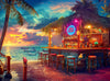 Prime Time Puzzles 1000 Piece Jigsaw Puzzle for Adults - Beach Bar at Sunset - Challenging Puzzle Perfect for Game Nights - 1000